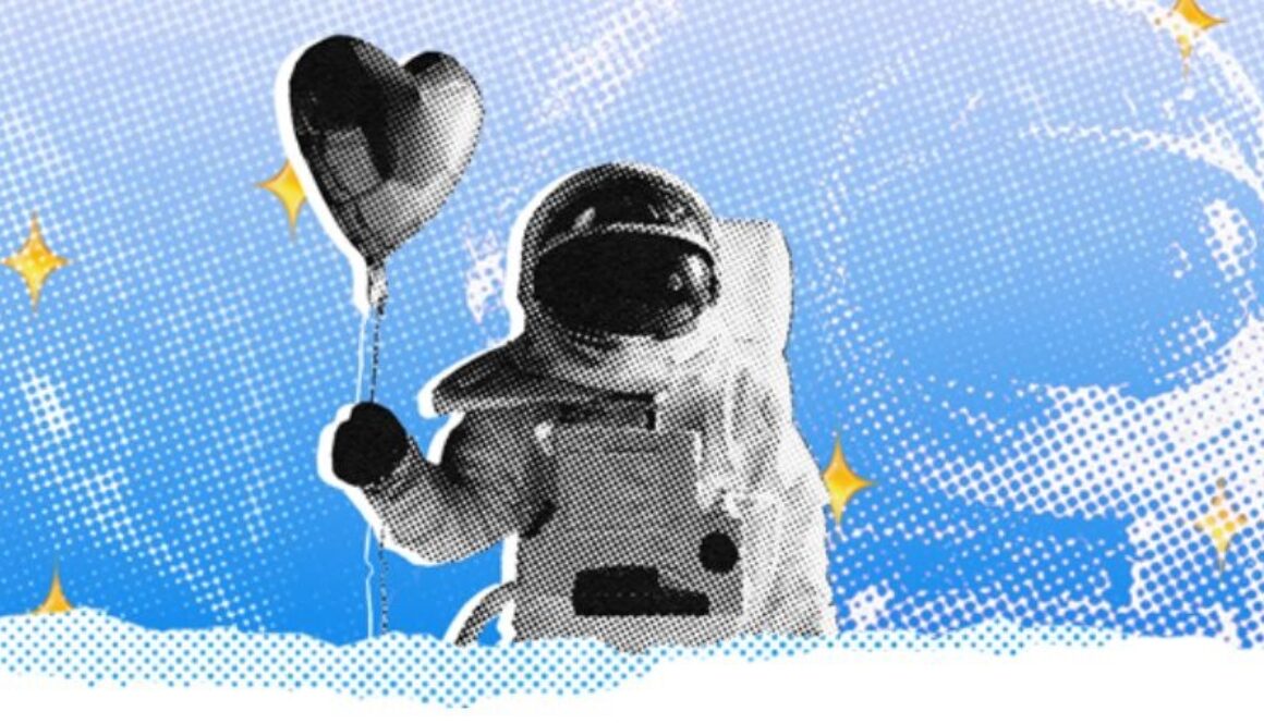Twitter illustration for the legacy verification request showing an astronaut holding a balloon